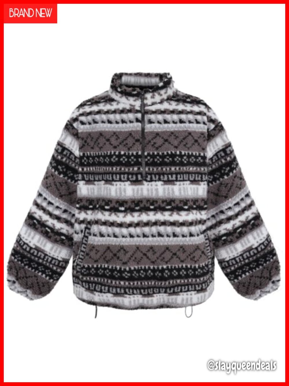 Womens Fleece Quarter Zip Sherpa Pullover Sweatshirt Oversized Floral Mock Neck